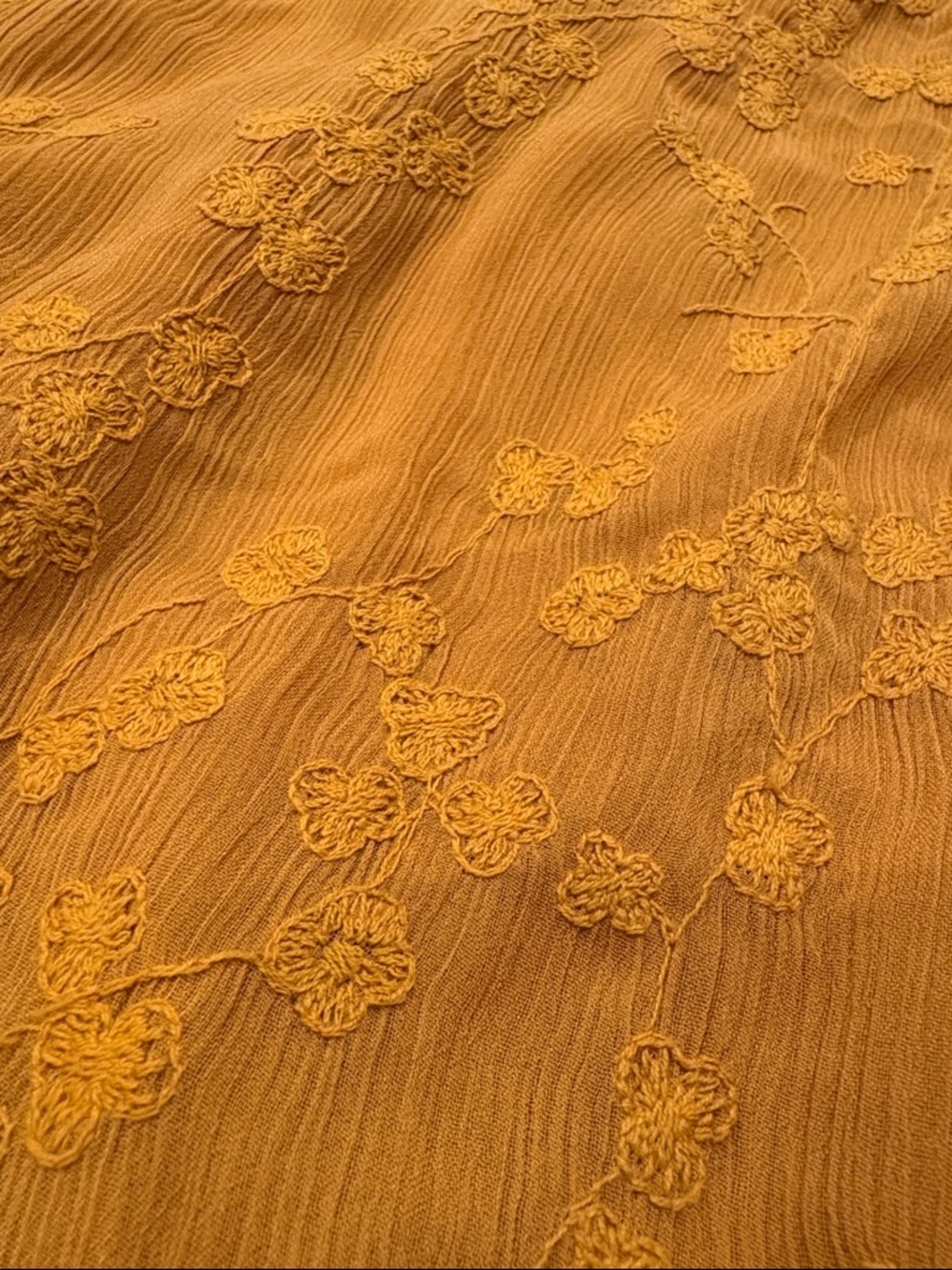 Maeve Anthropologie Mustard Embroidered Lace-Up Sleeveless Top Boho Size 4 - Picture 4 of 16